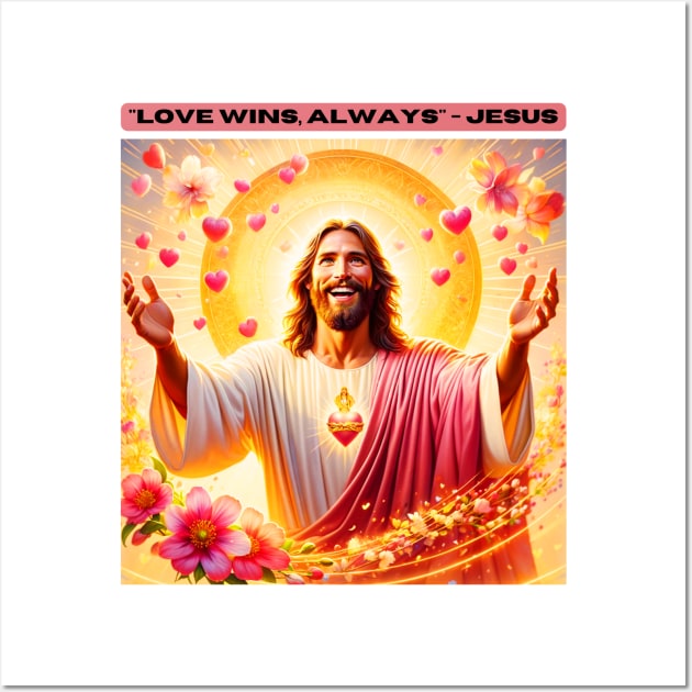 "Love wins, always" - Jesus Wall Art by St01k@